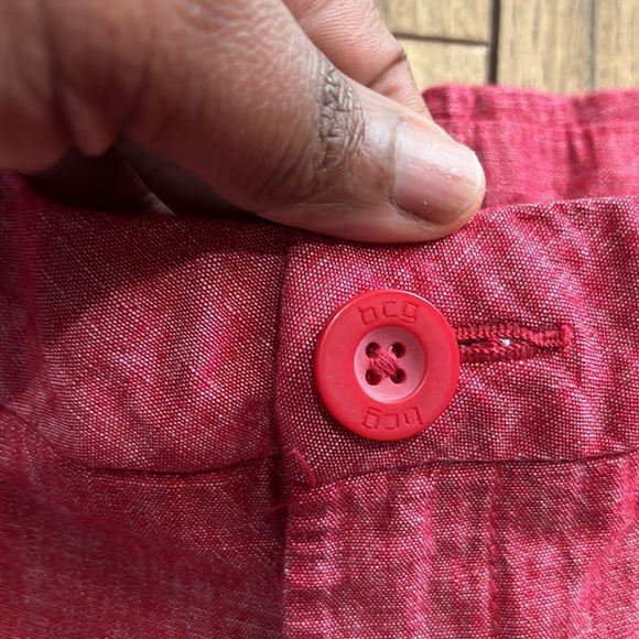 BCG Women's Red Casual Shorts 100% Cotton Pockets Size 12 Vacay Travel Cruise - Picture 5 of 9